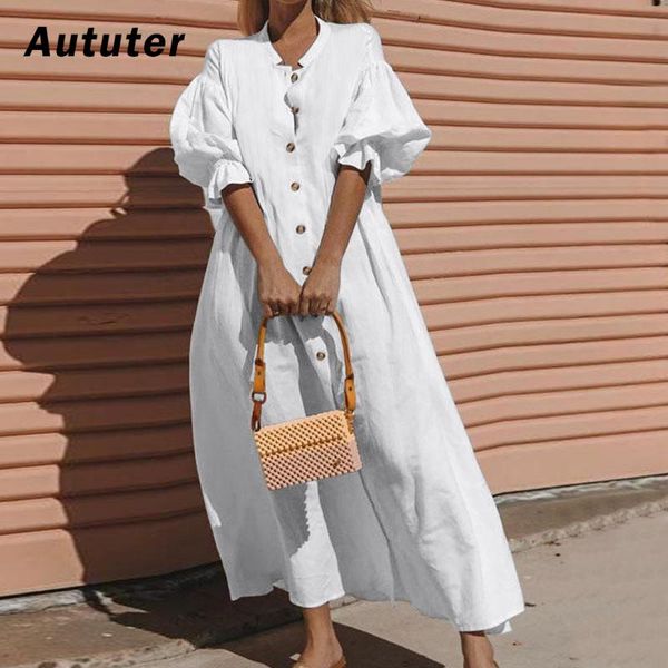 party dresses 2021 women spring summer cotton linen elegant ladies pleated long white v neck lantern sleeve vestidos#a3, White;black
party dresses 2021 women spring summer cotton linen elegant ladies pleated long white v neck lantern sleeve vestidos#a3, White;black
