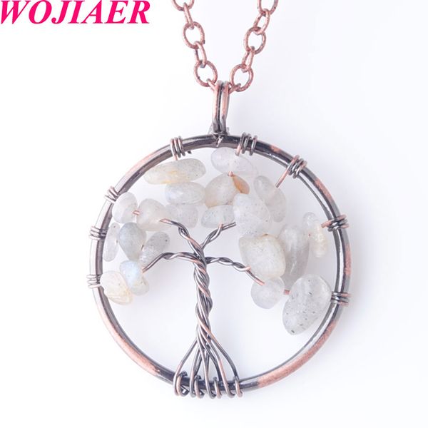 wojiaer древняя медь древо жизни ожерелье кулон натуральный лабрадор драгоценный камень чип бусины проволока обернутые женщины ювелирные изд, Silver 
wojiaer древняя медь древо жизни ожерелье кулон натуральный лабрадор драгоценный камень чип бусины проволока обернутые женщины ювелирные изд, Silver