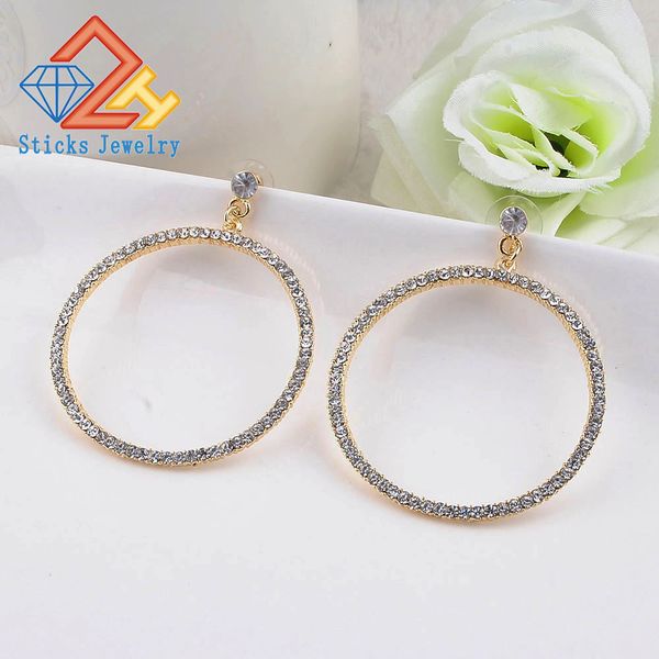 suteyi fashion rhinestone round geometric drop earrings for women jewelry gold rose color statement earrings, Silver
suteyi fashion rhinestone round geometric drop earrings for women jewelry gold rose color statement earrings, Silver