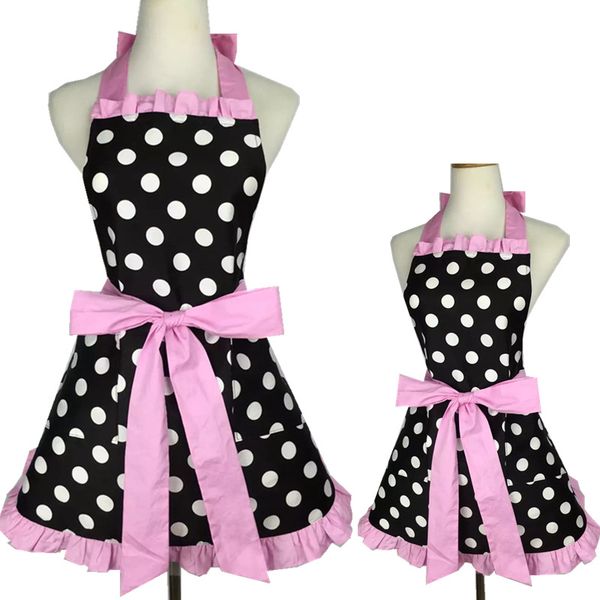 xiumood apron suit cotton black dots lace kitchen cooking cute aprons for moher and daughter
xiumood apron suit cotton black dots lace kitchen cooking cute aprons for moher and daughter