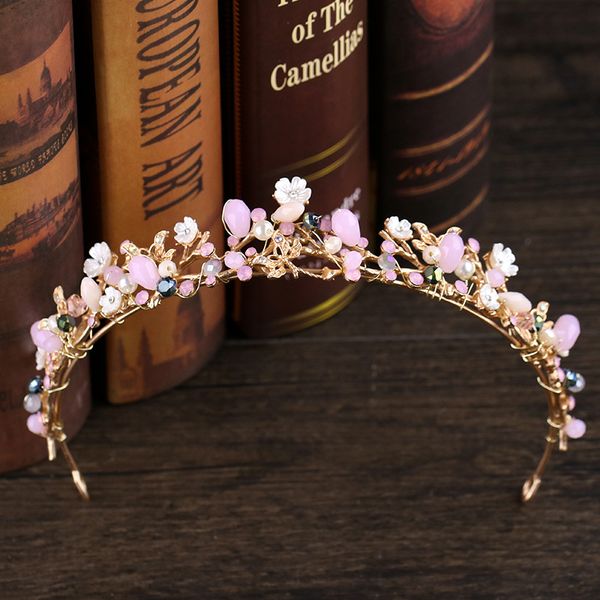 kmvexo pink flower pearl bridal crowns handmade tiara bride headband crystal wedding diadem queen crown wedding hair accessories, Golden;white
kmvexo pink flower pearl bridal crowns handmade tiara bride headband crystal wedding diadem queen crown wedding hair accessories, Golden;white