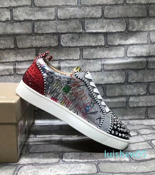 mens designer shoes low cut flat spikes leather suede red bottoms for women designer sneakers red bottom fashion luxury designer al05, Black
mens designer shoes low cut flat spikes leather suede red bottoms for women designer sneakers red bottom fashion luxury designer al05, Black