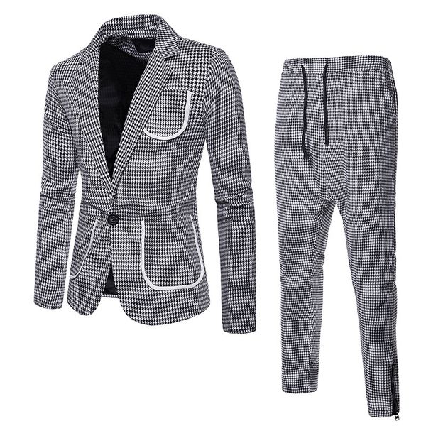 men's individual thousand birds style, big body, button suit, chao men's turn-collar suit, suit men suit, White;black
men's individual thousand birds style, big body, button suit, chao men's turn-collar suit, suit men suit, White;black