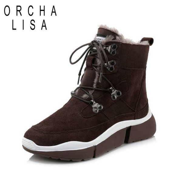 orcha lisa women's ankle boots genuine leather fur wool snow winter warm boots platform bukle elastic band round toe size 35-39, Black
orcha lisa women's ankle boots genuine leather fur wool snow winter warm boots platform bukle elastic band round toe size 35-39, Black
