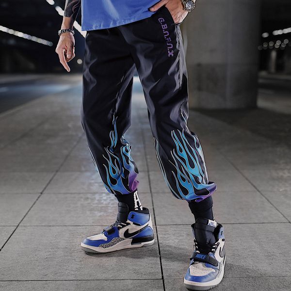 fire print color block patchwork harem pants men hip hop casual joggers trousers male fashion windbreaker joggers sweatpants, Black
fire print color block patchwork harem pants men hip hop casual joggers trousers male fashion windbreaker joggers sweatpants, Black