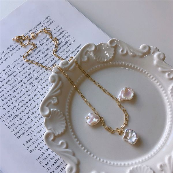 crude chain simple ladies jewelry 925 sterling silver necklace white baroque pearl pendant necklaces women gift accessories, Golden;silver
crude chain simple ladies jewelry 925 sterling silver necklace white baroque pearl pendant necklaces women gift accessories, Golden;silver
