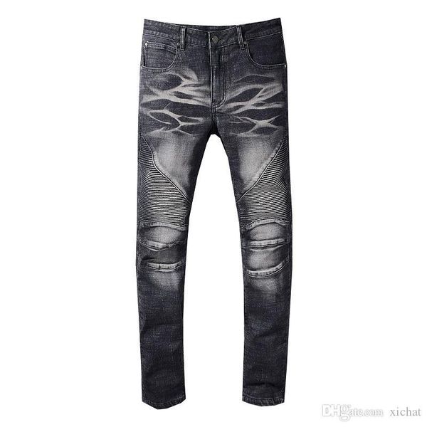mens distressed skinny biker jeans fashion designer washed pleated panelled zipper slim fit motorcycle hip hop denim pants 1082, Blue
mens distressed skinny biker jeans fashion designer washed pleated panelled zipper slim fit motorcycle hip hop denim pants 1082, Blue