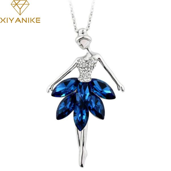 xiyanike elegant blue crystal ballerina girl pendant rhinestone necklaces & pendants long sweater chain statement jewelry n53, Golden;silver
xiyanike elegant blue crystal ballerina girl pendant rhinestone necklaces & pendants long sweater chain statement jewelry n53, Golden;silver