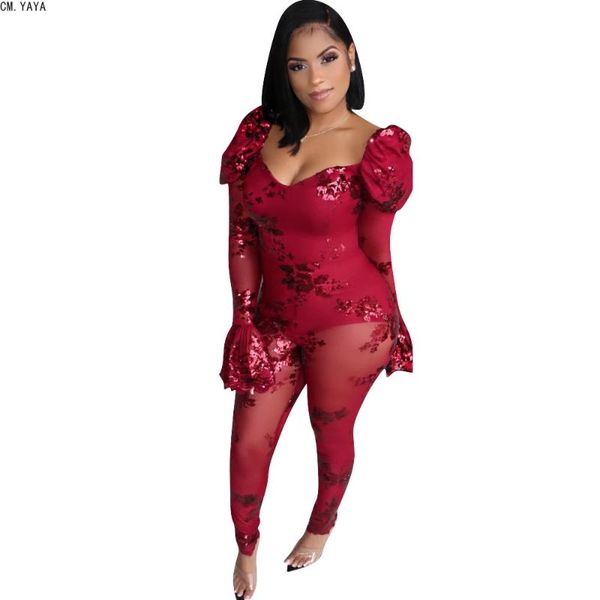cm.yaya winter women 2020 jumpsuits v-neck long sleeve rompers mesh sequined see through night club one piece outfits w8253, Black;white
cm.yaya winter women 2020 jumpsuits v-neck long sleeve rompers mesh sequined see through night club one piece outfits w8253, Black;white