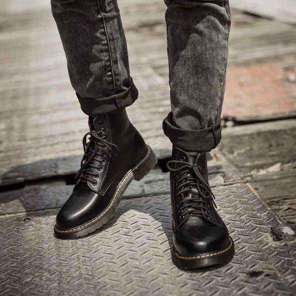 new autumn winter cow split leather men boots lace-up keep warm plush snow boots motorcycle ankle men shoes, Black
new autumn winter cow split leather men boots lace-up keep warm plush snow boots motorcycle ankle men shoes, Black