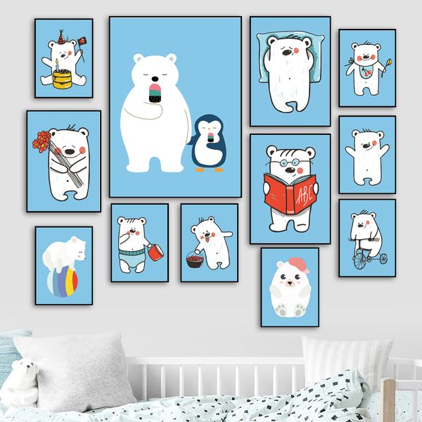 cartoon white bear nordic posters and prints wall art canvas painting animal wall pictures kids baby boy room nursery home decor
cartoon white bear nordic posters and prints wall art canvas painting animal wall pictures kids baby boy room nursery home decor