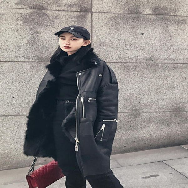 leather sheepskin geniune women jacket wool fur coat winter thick abrigo invierno mujer 27282 mf427, Black
leather sheepskin geniune women jacket wool fur coat winter thick abrigo invierno mujer 27282 mf427, Black