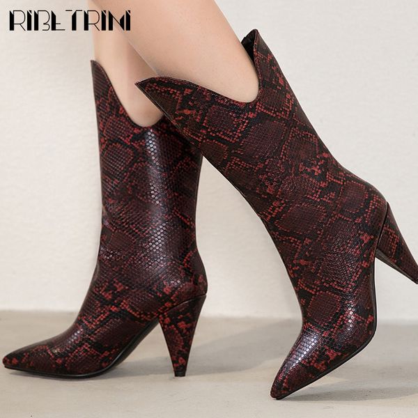 ribetrini new 34-43 western ladies elegant pointed toe shoes woman slip-on party mid-calf boots high heel boots women, Black
ribetrini new 34-43 western ladies elegant pointed toe shoes woman slip-on party mid-calf boots high heel boots women, Black