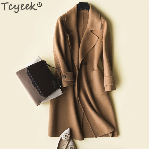 tcyeek winter jacket women 100% wool coat female sided woolen overcoat double breasted outwear clothes 2019 spring coats lwl1415, Black
tcyeek winter jacket women 100% wool coat female sided woolen overcoat double breasted outwear clothes 2019 spring coats lwl1415, Black