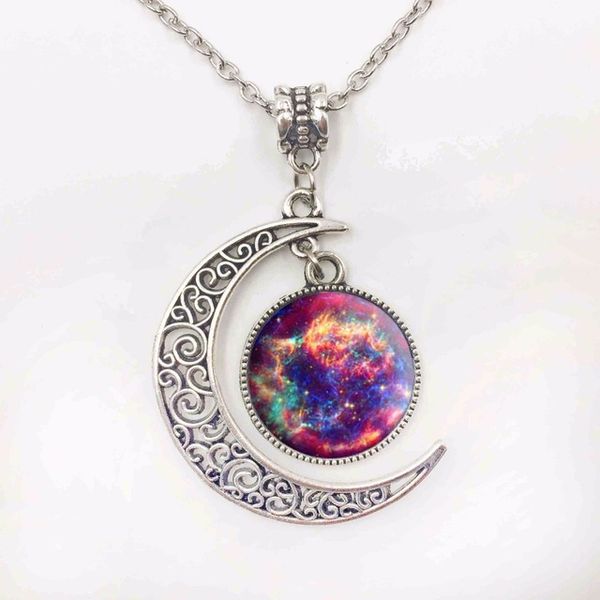 silver jewelry galaxy star glass cabochon art image pendant necklace half moon chain necklace for women gifts hz1 
silver jewelry galaxy star glass cabochon art image pendant necklace half moon chain necklace for women gifts hz1
