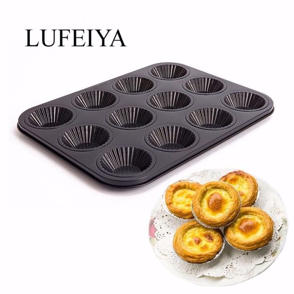 tart pan 12 cup non-stick pie muffin pan aluminum quiche pie dish (gold