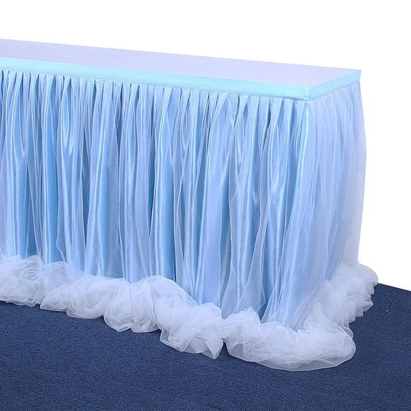 adeeing threaded ribbon table skirt with tulle elegant party wedding table decoration(long tulle
adeeing threaded ribbon table skirt with tulle elegant party wedding table decoration(long tulle
