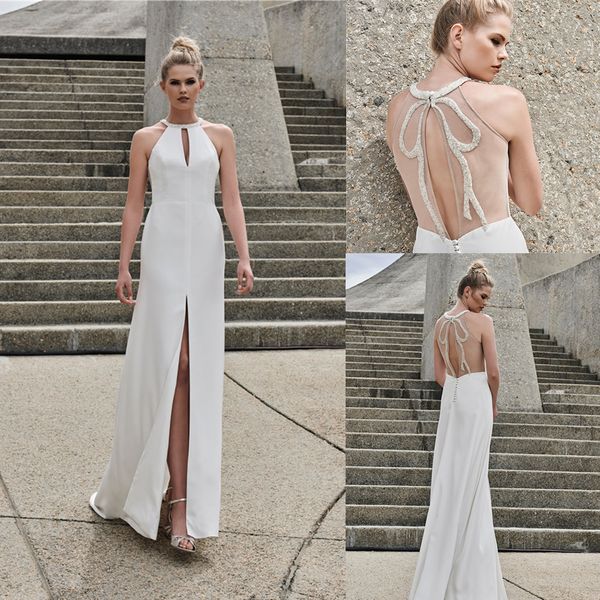 elbeth gillis 2021 wedding dresses jewel high front split lace beach bridal gowns custom made backless sweep train a line robe de soiree, White
elbeth gillis 2021 wedding dresses jewel high front split lace beach bridal gowns custom made backless sweep train a line robe de soiree, White