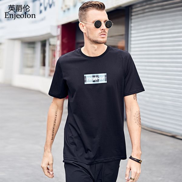 enjeolon summer men t shirt o-neck short sleeved print 100% cotton casual male tee shirts t5155, White;black
enjeolon summer men t shirt o-neck short sleeved print 100% cotton casual male tee shirts t5155, White;black