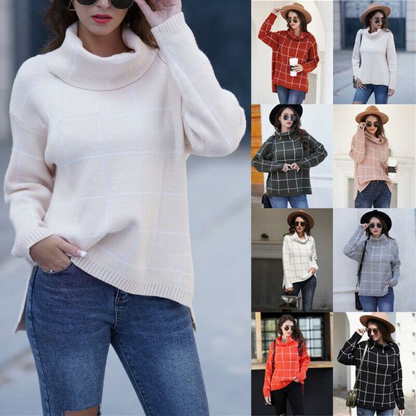 new fashion womens ladies long sleeve turtleneck plaid knitted sweater jumper pullover blouse size s-xl, White;black
new fashion womens ladies long sleeve turtleneck plaid knitted sweater jumper pullover blouse size s-xl, White;black