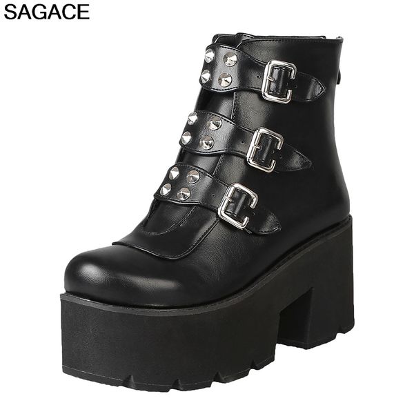 shoes woman solid color leather belt buckle back zipper square high-heeled thick-soled short boots boots women zapatos de mujer, Black
shoes woman solid color leather belt buckle back zipper square high-heeled thick-soled short boots boots women zapatos de mujer, Black