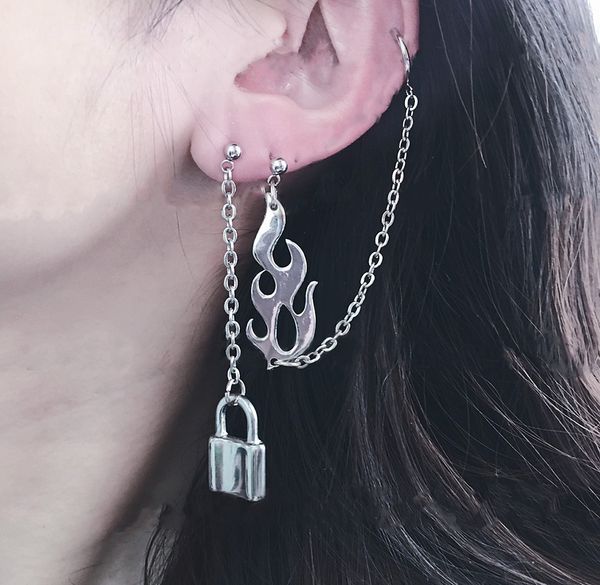 harajuku girl flame and lock earrings women punk rock hip hop dangle earrings streetwear gothic tumblr hipster jewelry, Silver
harajuku girl flame and lock earrings women punk rock hip hop dangle earrings streetwear gothic tumblr hipster jewelry, Silver