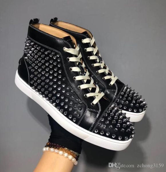 fashion luxury spikes sneakers shoes men louisflats casual walking flats,rivets red bottom shoes,comfort trainer shoes, Black 
fashion luxury spikes sneakers shoes men louisflats casual walking flats,rivets red bottom shoes,comfort trainer shoes, Black