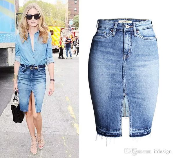 women denim skirt wash effect high waist slim front and back split a-line cowboy skirt, Black
women denim skirt wash effect high waist slim front and back split a-line cowboy skirt, Black