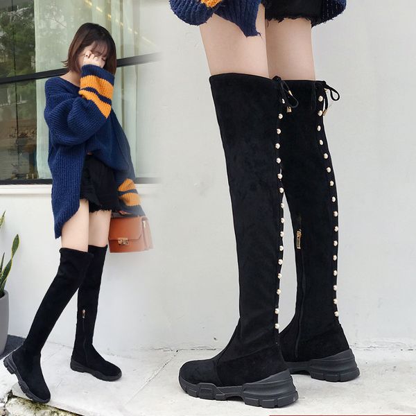 women's boots 2018 new ultra high 13 cm thick bottom over the knee boots europe america style long tube boot fgb78, Black
women's boots 2018 new ultra high 13 cm thick bottom over the knee boots europe america style long tube boot fgb78, Black