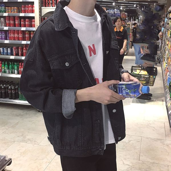 2019 fashion men denim jacket spring autumn solid color locomotive denim jacket men single-breasted loose jeans coats outerwear, Black;brown
2019 fashion men denim jacket spring autumn solid color locomotive denim jacket men single-breasted loose jeans coats outerwear, Black;brown