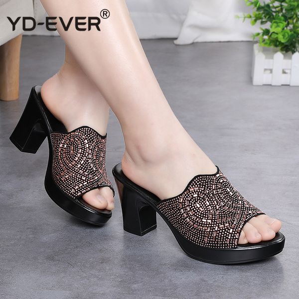 women slipper's ladies genuine leather summer slippers shoes women high heels fashion rhinestone summer shoes, Black
women slipper's ladies genuine leather summer slippers shoes women high heels fashion rhinestone summer shoes, Black