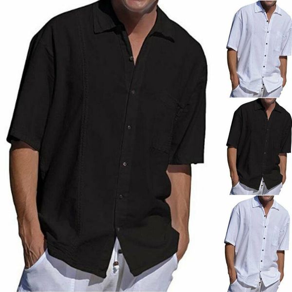 fashion mens shirt short sleeve solid linen loose shirt casual breathable soft v-neck male fashion button, White;black
fashion mens shirt short sleeve solid linen loose shirt casual breathable soft v-neck male fashion button, White;black
