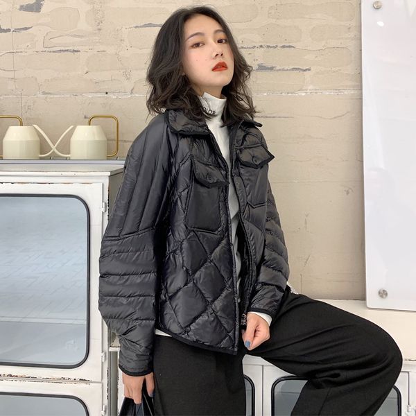 european station lightweight down female 2018 winter dress fashion slender turn-lapel linger short warm jacket tide, Black
european station lightweight down female 2018 winter dress fashion slender turn-lapel linger short warm jacket tide, Black
