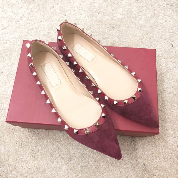 fashion stilettos burgundy suede real leather studded spikes point toe women shoes 2 color new style, Black
fashion stilettos burgundy suede real leather studded spikes point toe women shoes 2 color new style, Black