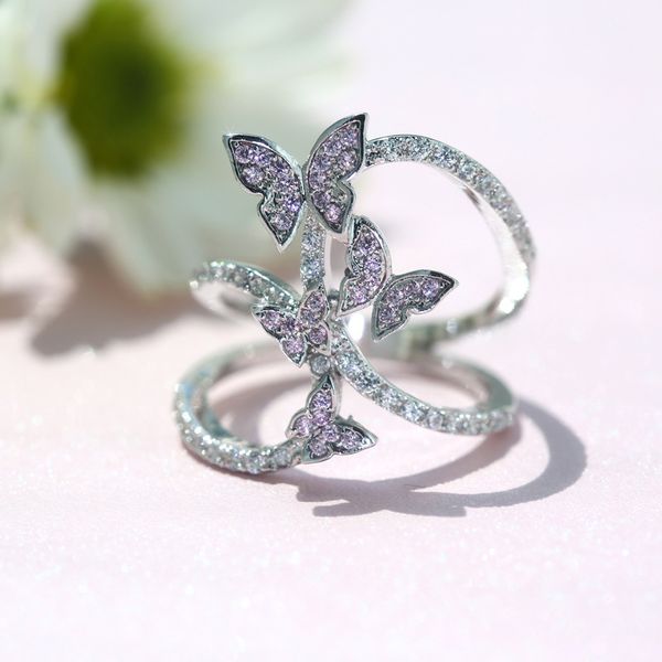 cute female butterfly bridal engagement ring 925 silver pink stone ring vintage wedding band rings for women, Golden;silver
cute female butterfly bridal engagement ring 925 silver pink stone ring vintage wedding band rings for women, Golden;silver