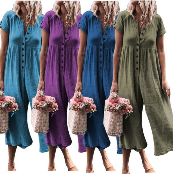 2020 summer jumpsuit multi-color wide-leg pants casual loose solid color jumpsuit, Black;white
2020 summer jumpsuit multi-color wide-leg pants casual loose solid color jumpsuit, Black;white