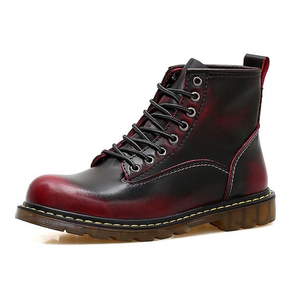 men retro leather boots men's ankle boot autumn winter men snow shoe male boots handmade work shoes size 38-47, Black
men retro leather boots men's ankle boot autumn winter men snow shoe male boots handmade work shoes size 38-47, Black