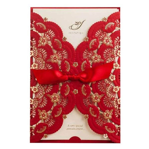 wishmade red laser cut wedding invitations cards with bowknot ribbon lace flower cardstock for engagement bridal shower baby shower birthday, Black
wishmade red laser cut wedding invitations cards with bowknot ribbon lace flower cardstock for engagement bridal shower baby shower birthday, Black