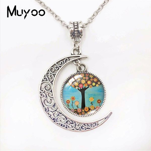 new lovely tree of life paintings print glass cabochon moon pendants necklace jewelry gifts hand craft jewelry accessory, Silver
new lovely tree of life paintings print glass cabochon moon pendants necklace jewelry gifts hand craft jewelry accessory, Silver