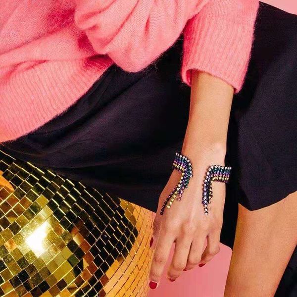 colorful diamonds tennis bracelets women crystal rhinestone tassel bracelet girl luxurious fringes hand jewelry ing, Golden;silver
