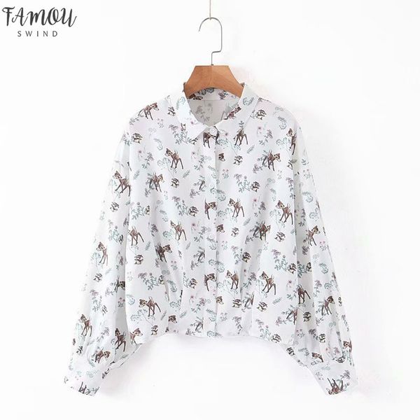 women short blouse long sleeve shirt autumn 2020 new short fashion cute animal prints pattern modern girl casual loose, White
women short blouse long sleeve shirt autumn 2020 new short fashion cute animal prints pattern modern girl casual loose, White