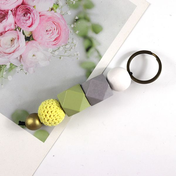 handmade wooden beads keychain colorful sensory crochet beads key chain key ring gift llaveros para mujer, Silver
handmade wooden beads keychain colorful sensory crochet beads key chain key ring gift llaveros para mujer, Silver