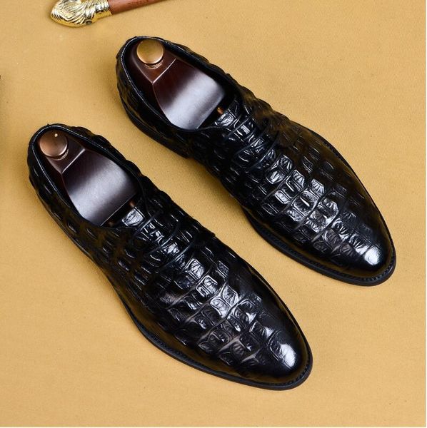 crocodile pattern genuine leather oxford shoes pointed toe men designer big size lace up formal shoes 1a3, Black
crocodile pattern genuine leather oxford shoes pointed toe men designer big size lace up formal shoes 1a3, Black