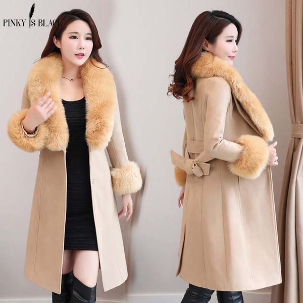 pinkyisblack 2019 autumn and winter coat women woolen outerwear female slim medium-long large fur collar wool coat and jacket, Black
pinkyisblack 2019 autumn and winter coat women woolen outerwear female slim medium-long large fur collar wool coat and jacket, Black