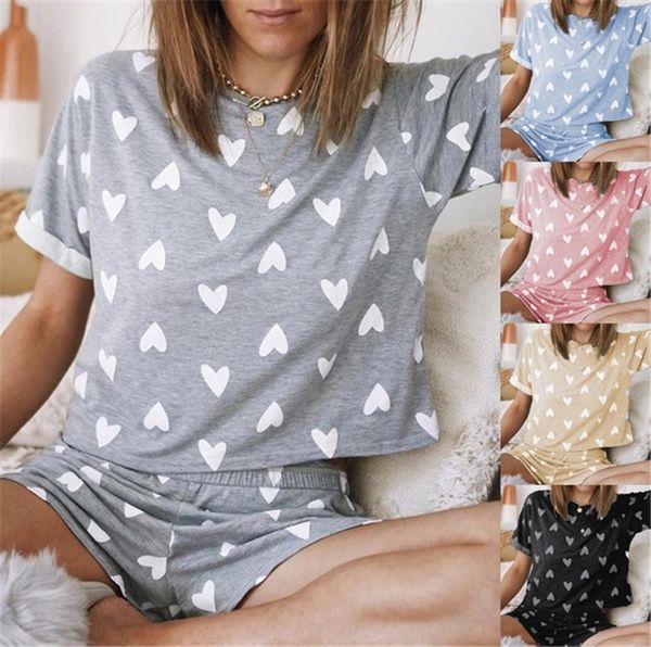 heart shaped printed shape short sleeved suit casual sweater elastic waist pants women tracksuits sweet 2pcs suit ladies summer clothing set, Gray
heart shaped printed shape short sleeved suit casual sweater elastic waist pants women tracksuits sweet 2pcs suit ladies summer clothing set, Gray
