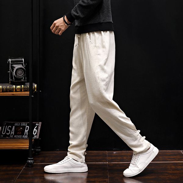 autumn spring vintage men pants casual solid color cotton linen retro full length harem pants male loose trousers, Black
autumn spring vintage men pants casual solid color cotton linen retro full length harem pants male loose trousers, Black