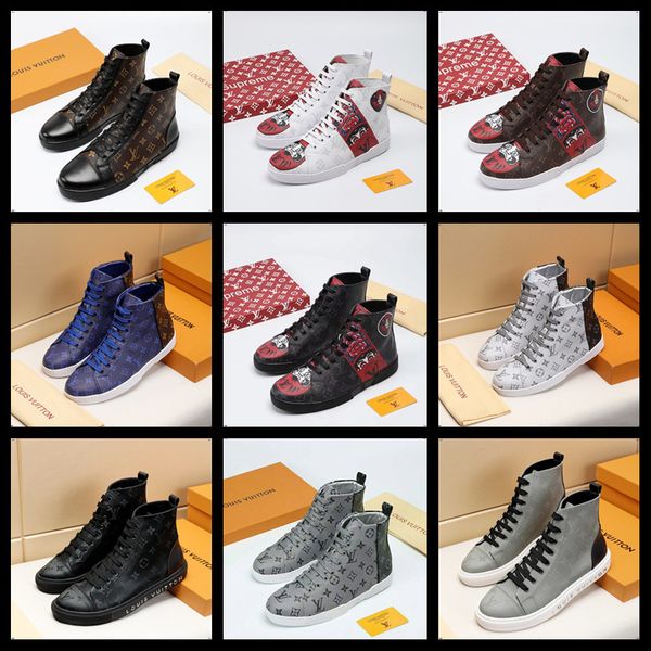 19ss designers men's vulcanized shoes 2019 new breathable men high canvas shoes fashion lace-up sneakers zapatillas hombre, Black
19ss designers men's vulcanized shoes 2019 new breathable men high canvas shoes fashion lace-up sneakers zapatillas hombre, Black