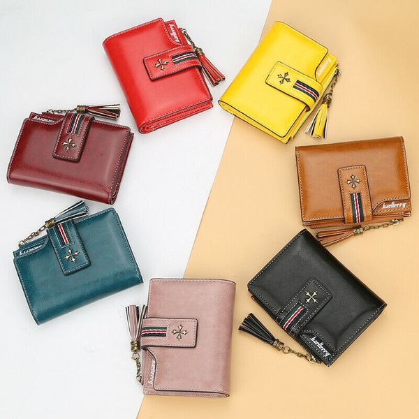 women short small coin purse wallet ladies leather folding card card holder, Red;black
women short small coin purse wallet ladies leather folding card card holder, Red;black