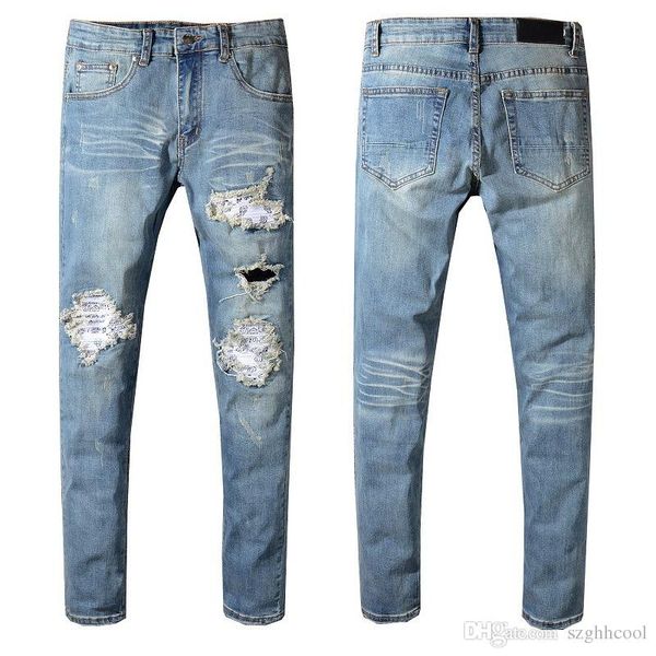 mens designer pants new fashion brand mens designer jeans ripped stretch slim west hip hop swag mens jeans, Blue
mens designer pants new fashion brand mens designer jeans ripped stretch slim west hip hop swag mens jeans, Blue