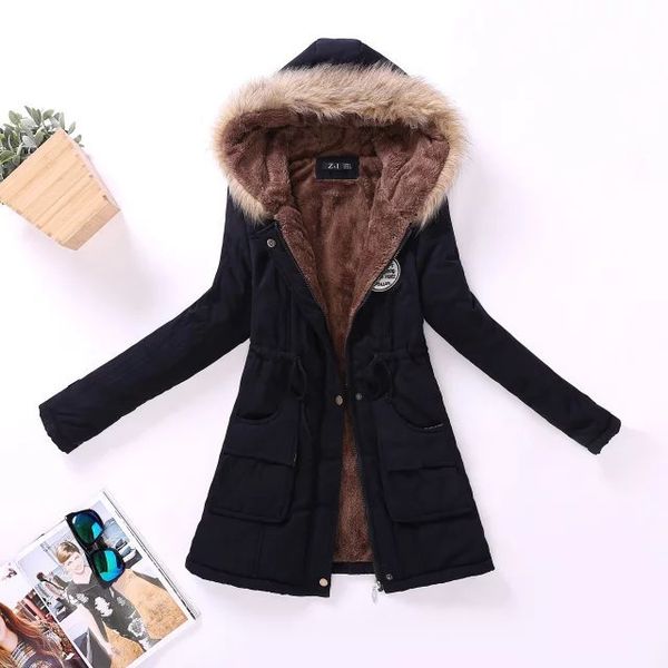 winter jacket women fur collar parkas slim zipper parkas wool hat belt hoodie thicken winter coat outwear long female snow coat, Black
winter jacket women fur collar parkas slim zipper parkas wool hat belt hoodie thicken winter coat outwear long female snow coat, Black